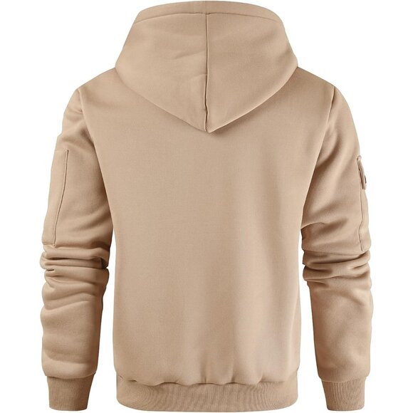 Men's Hoodies Casual Pullover Hooded Sweatshirt Long Sleeve Quarter Zip Hoody To - Picture 3 of 7